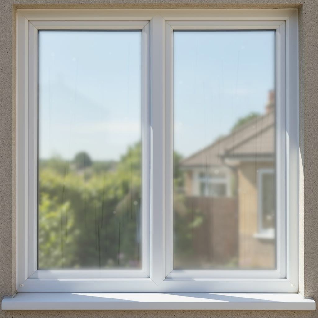 Foggy misty window before repair
